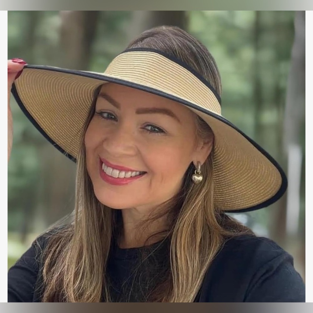 Foldable—Wide Brim Visor hat for Women, Foldable Roll-up Visor
